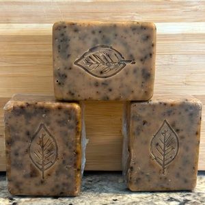 3 bars homemade mocha coffee scrub soap
